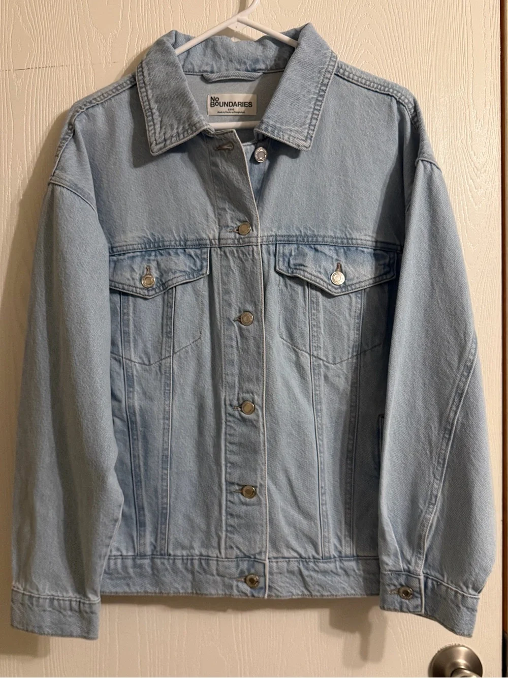 NO BOUNDARIES Super Light Wash Oversized Cotton Denim Jacket NWT